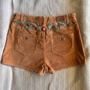 BDG Camel floral embroidered Shorts for women